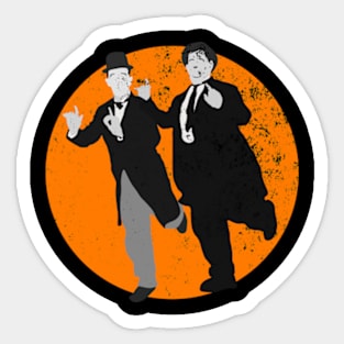 Grunge Urban Laurel and Hardy - Orange Sticker